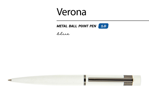 Ручка шариковая автоматическая BrunoVisconti VERONA цвет корпуса белый, soft-touch, 1 мм, синяя - рис 2.