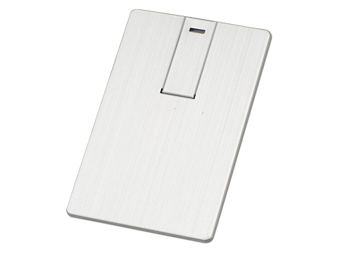 Флеш-карта USB 2.0 16 Gb в виде металлической карты Card Metal, серебристый