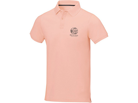 Calgary мужская рубашка-поло с коротким рукавом, pale blush pink - рис 6.