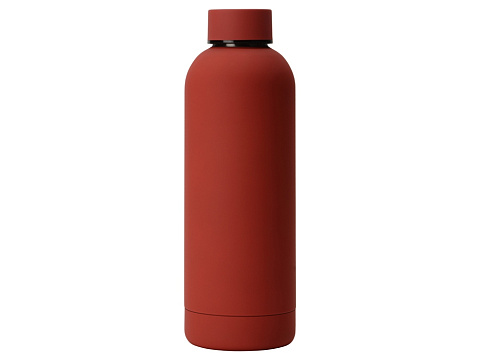 Вакуумная термобутылка Cask Waterline, soft touch, 500 мл, тубус, красный - рис 3.