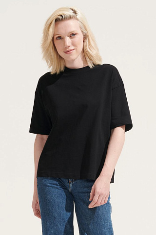 Футболка оверсайз женская Boxy Women, синяя (джинс) - рис 8.