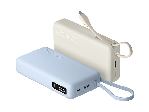Внешний аккумулятор со встроенным кабелем Xiaomi 67W Power Bank 20000 (Integrated Cable) Ice Blue - рис 7.