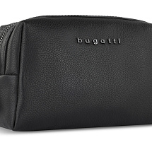 Косметичка BUGATTI БЕЛЛА | BELLA, чёрная, воловья кожа/полиэстер, 19х8,5х11 см