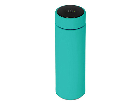 Термос FAMILY MARK LED, soft touch (Бирюзовый) - рис 4.