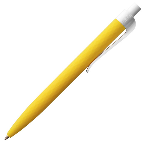 Ручка шариковая Prodir QS01 PMP-P, желтая с белым - рис 4.