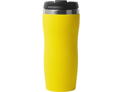 Термокружка Double wall mug C1, soft touch, 350 мл, желтый - рис 3.