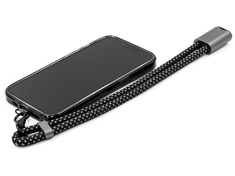 Ремешок-держатель для телефона с зарядным кабелем USB-C - USB-C Lany Wristband Charge Eco, серый - рис 9.