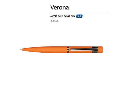 Ручка шариковая автоматическая BrunoVisconti VERONA цвет корпуса оранжевый, soft-touch, 1 мм, синяя - рис 2.