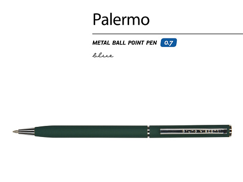 Ручка шариковая автоматическая BrunoVisconti® PALERMO цвет корпуса зеленый, soft-touch, 0.7 мм - рис 2.