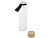 Стеклянная бутылка для воды Porto объемом 500 мл с силиконовой ручкой и бамбуковой крышкой - сплошной черный - миниатюра - рис 3.