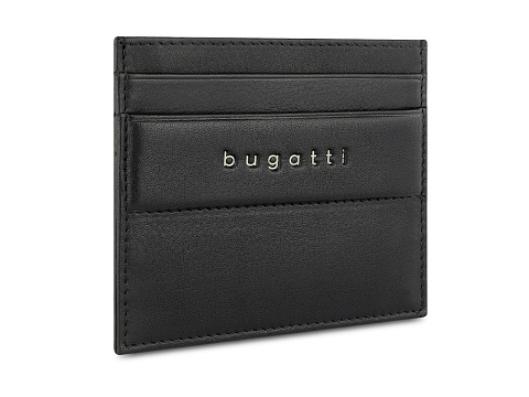 Портмоне для кредитных карт BUGATTI НОМ | NOME, с защитой данных RFID, черное, натуральная воловья кожа, 10,2х0,3х8,2 см