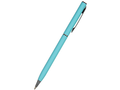 Ручка шариковая автоматическая BrunoVisconti® PALERMO цвет корпуса бирюзовый, soft-touch, 0.7 мм