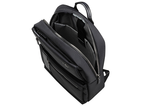 Рюкзак мужской BUGATTI НЕРО | NERO 16'', чёрный, нейлон 1680D/кожа, 29,5х14х44 см - рис 3.