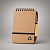 Набор канцелярский с блокнотом и ручкой Масаи, 70 л в клетку, черный - миниатюра