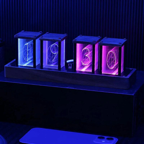 Настольные светящиеся LED ретро часы - рис 2.