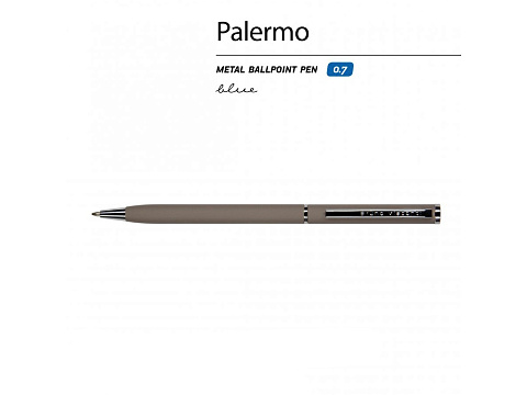 Ручка шариковая автоматическая BrunoVisconti® PALERMO цвет корпуса серый, soft-touch, 0.7 мм - рис 2.