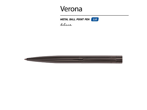 Ручка шариковая автоматическая BrunoVisconti VERONA цвет корпуса вороненая сталь, 1 мм, синяя - рис 2.