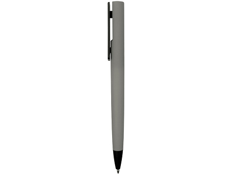Ручка пластиковая soft-touch шариковая Taper, серый/черный - рис 3.