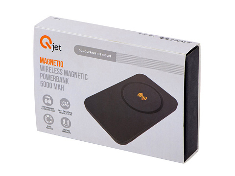 Магнитный беспроводной внешний аккумулятор MagnetIQ, 5000 mah, 10 W, серый Cool gray 7C - рис 18.