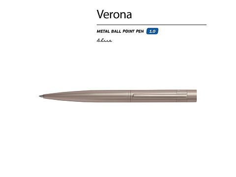 Ручка шариковая автоматическая BrunoVisconti VERONA цвет корпуса шампань, 1 мм, синяя - рис 2.