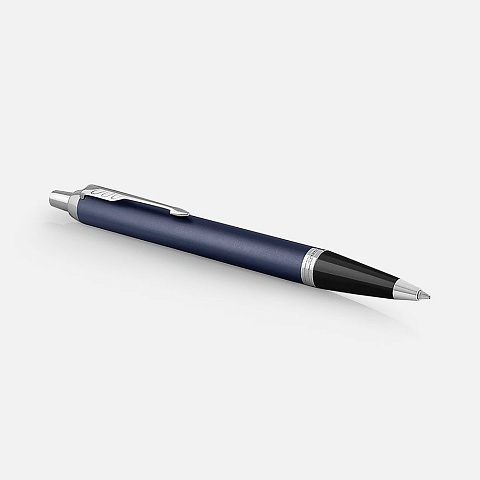 Ручка шариковая Parker IM Core Matte Blue CT, темно-синяя с черным - рис 3.