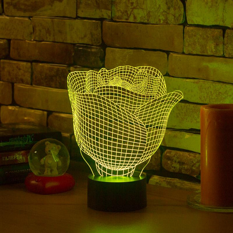3D лампа Бутон розы - рис 3.