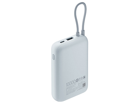 Внешний аккумулятор со встроенным кабелем Mi Power Bank 10000mAh (Integrated Cable) Ice Blue GL - рис 5.