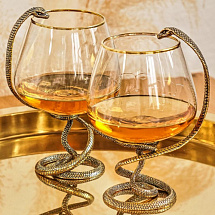 Набор коньячных бокал в шкатулке из дерева Асклепия