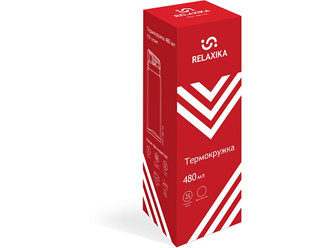 Термокружка Relaxika 701 (0,48 литра), красная (без лого) - рис 18.