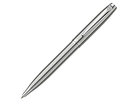 Ручка шариковая Pierre Cardin коллекция ЛЕВ 750 | LEO 750. Корпус - латунь. Отделка и детали дизайна - сталь, хром, гравировка по всему корпусу ручки. Цвет - серебристый. Упаковка Е-2.