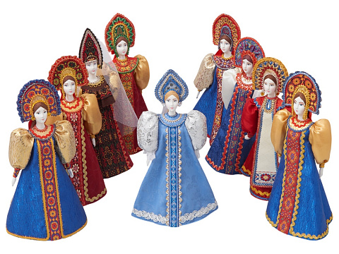 Подарочный набор: кукла фарфоровая, мед, голубой - рис 6.