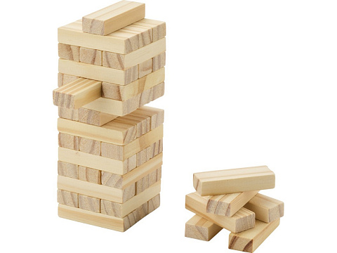Jumble деревянная игра Падающая башня, натуральный - рис 2.