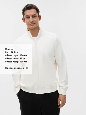 Толстовка унисекс на молнии Tramonto, молочно-белая - рис 7.